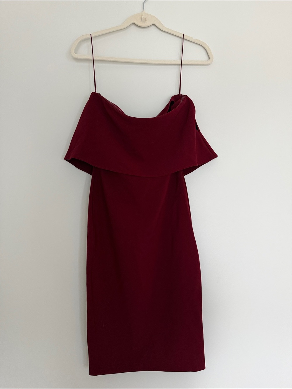 NWT LIKELY Driggs Strapless Midi Dress Burgundy